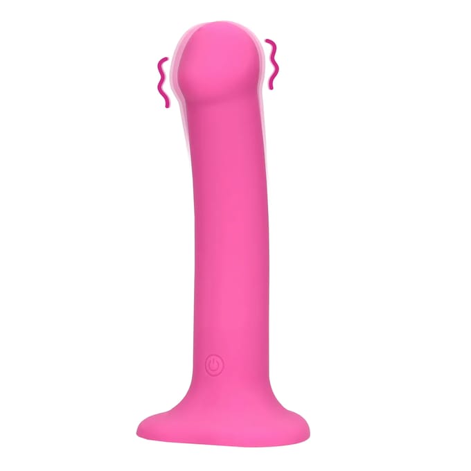 Loveline - Gladde Vibrator met Eikel en Zuignap - Roze
