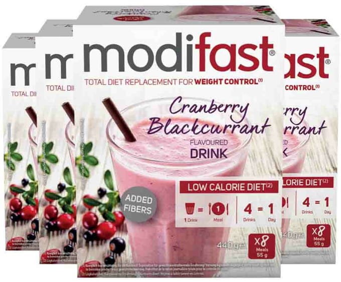 Modifast Weight Control Milkshake Cranberry - 4 x 8 x 55 gr - Voordeelverpakking