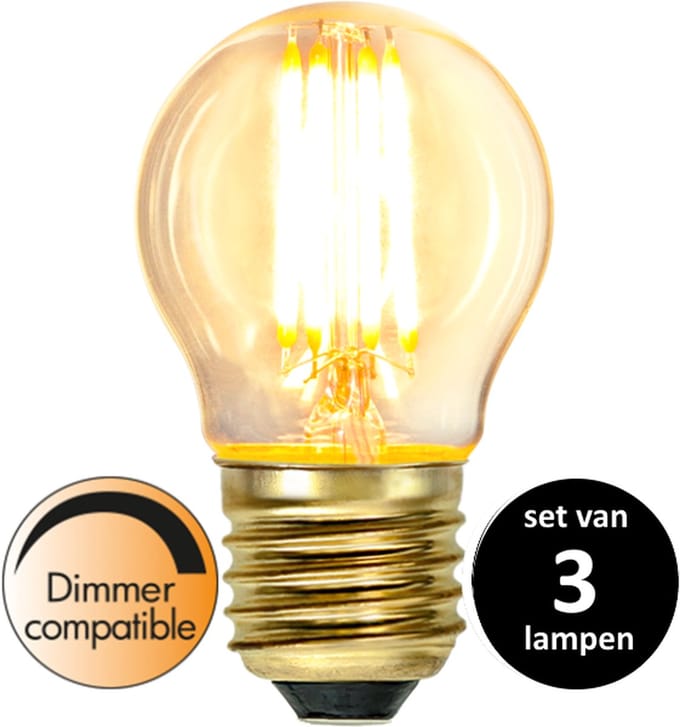 Soft Glow Kogellamp - E27 - 4W - Dimbaar - set van 3