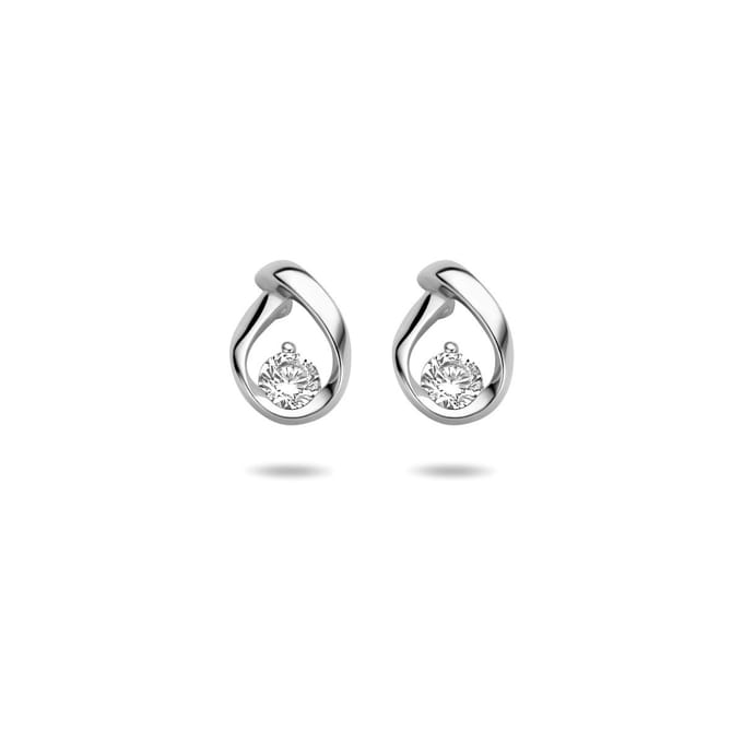 Zilver Gerhodineerde Oorknoppen zirkonia 1333721