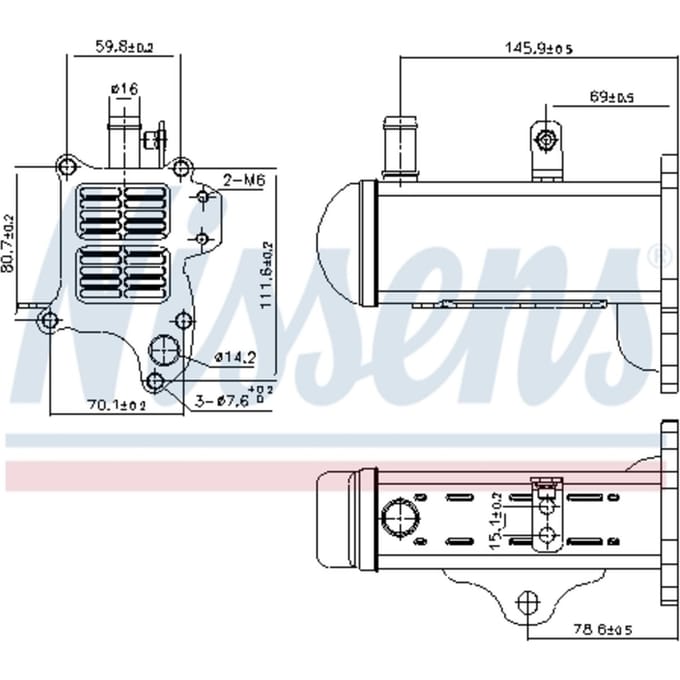 Radiator, uitlaatgasrecirculatie NISSENS 989425