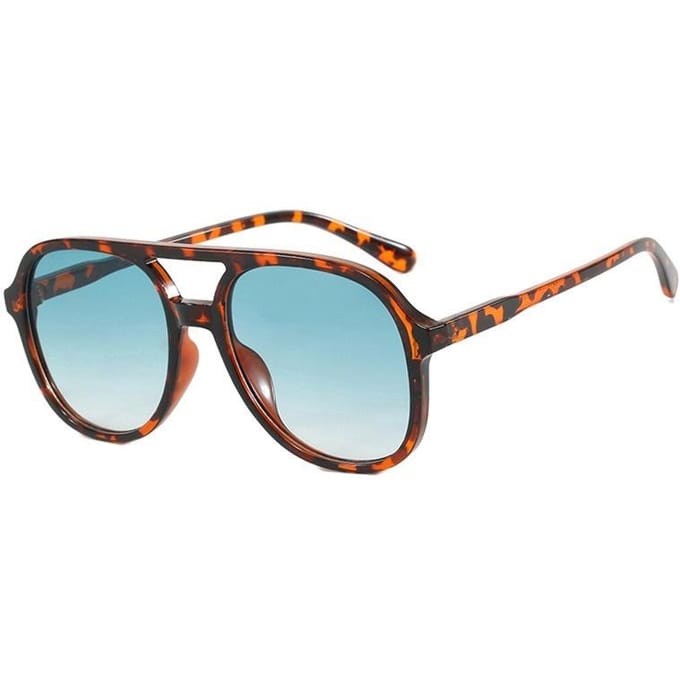 Retro Dubbele Brug Grote Montuur Zonnebril Dames Oversized Vierkant Verloop Montuur Ultra Licht Designer only 1pcs sunglasses white
