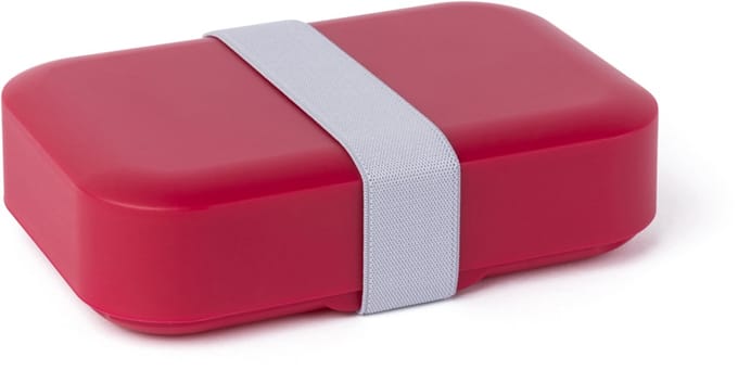 Lunchbox medium Ruby - 650ml - Brooddoos met Elastiek - In hoogte verstelbaar Broodtrommel - BPA-vrije Lunchtrommel - Rood - 185x125x50mm