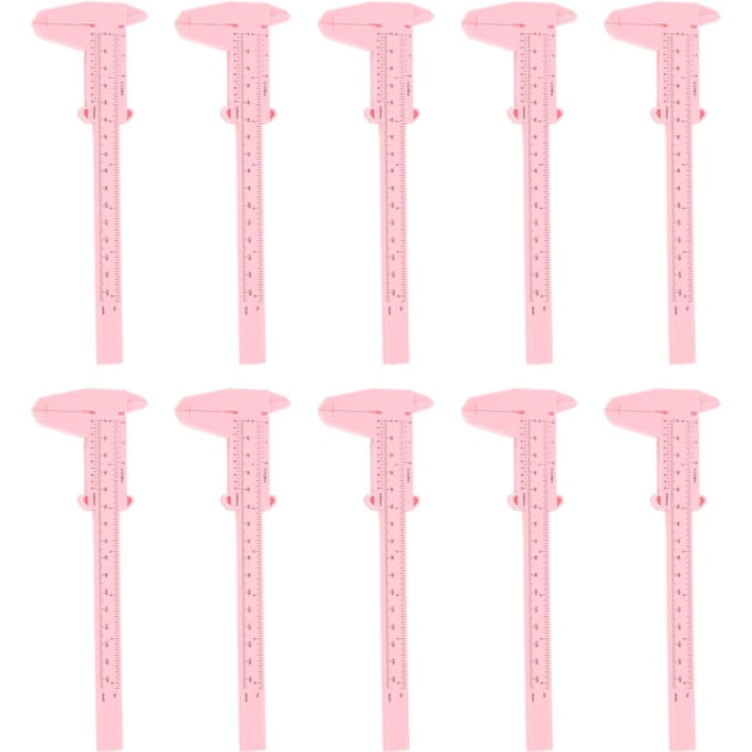 10 stuks 150 mm wenkbrauw microblading linialen, wenkbrauw make-up meet- en markeertools voor beginners roze