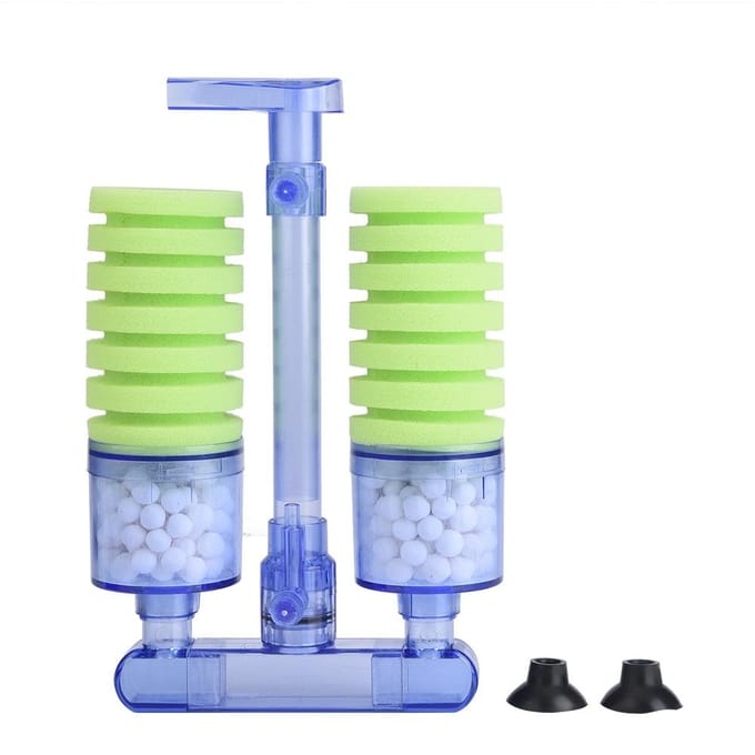 Aquariumfilter Luchtpomp Spons Biochemisch Zuurstofpomp voor Mini Aquarium Benodigdheden(XY-2882) beige