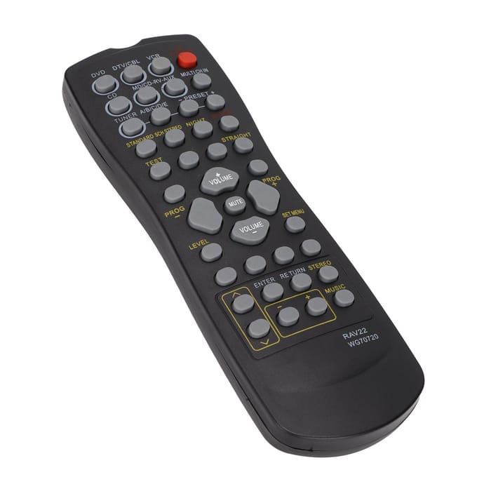 RAV22 WG70720 Vervangende Afstandsbediening Toepasbaar voor RXV340 RXV350 RXV357 RXV359 RXV420 DVD Receiver gray