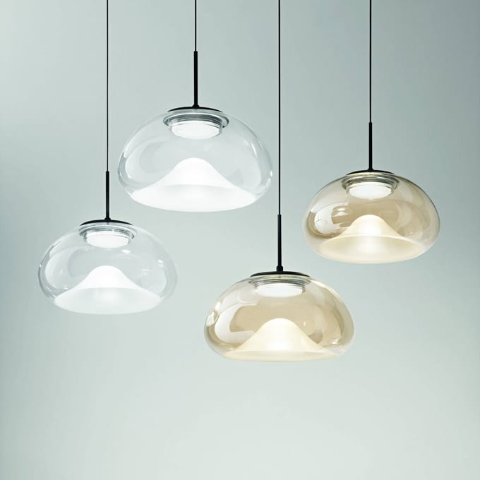 Fabas Luce Hanglamp Brena, cognac, 1-lamp, dimbaar, CCT