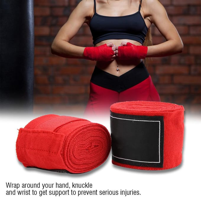 2 stuks 2,5 m elastische band boksen Sanda Muay Thai MMA Taekwondo bandage handwraps (Rood) red