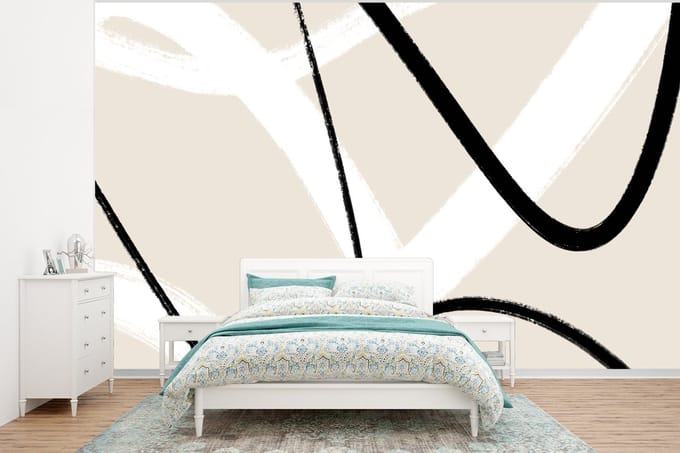 Behang - Fotobehang Lijn - Abstract - Minimalisme - Pastel - Breedte 350 cm x hoogte 260 cm