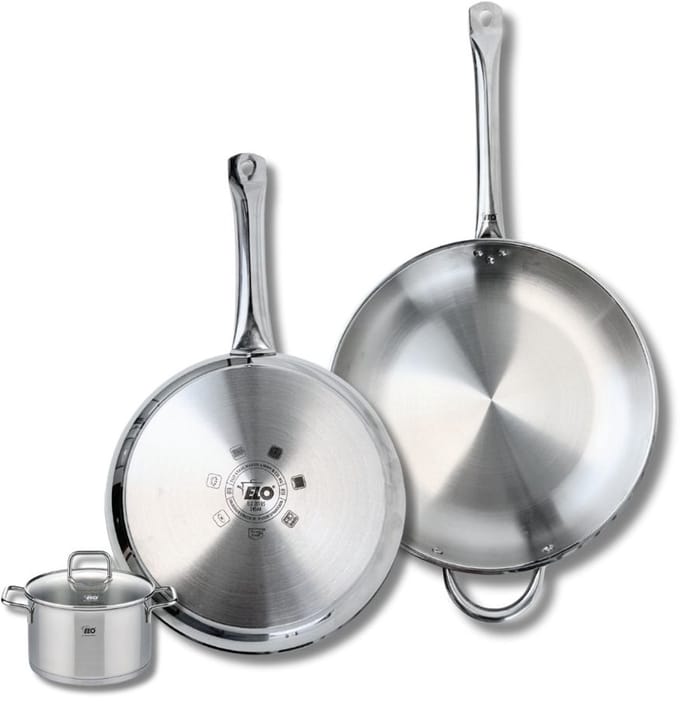 Set van 2 Koekenpannen 28 en 32 cm en 1 braadpan 12 cm Elo Profi Citrin