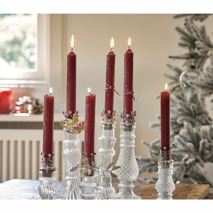 LOBERON Kaars set van 12 Bauceau bordeaux