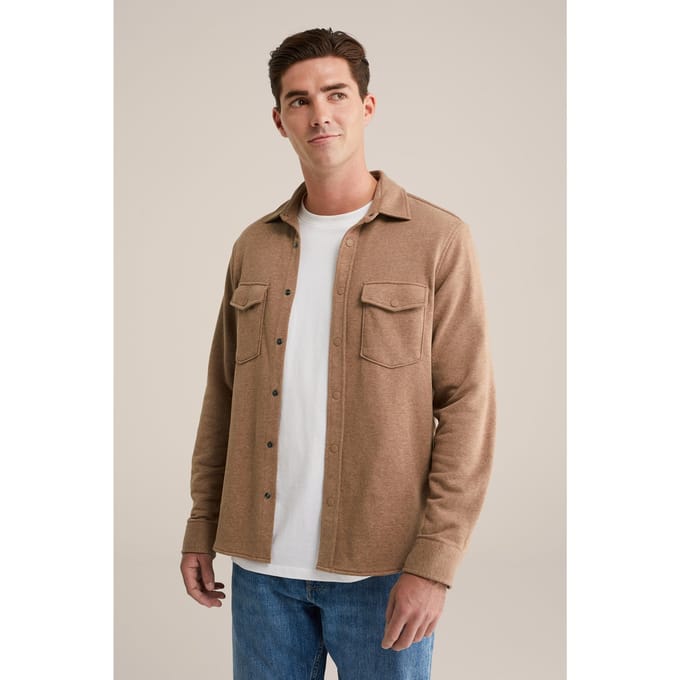 We Fashion Overshirt Caramel Größe: L | Casual hemden Outlet | Herren | Braun