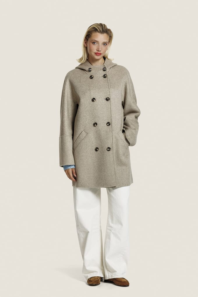 ALTER EGO Coco Wool Jacket D. Beige Melange Größe: M | Zweireihige Mäntel Outlet | Damen | Braun