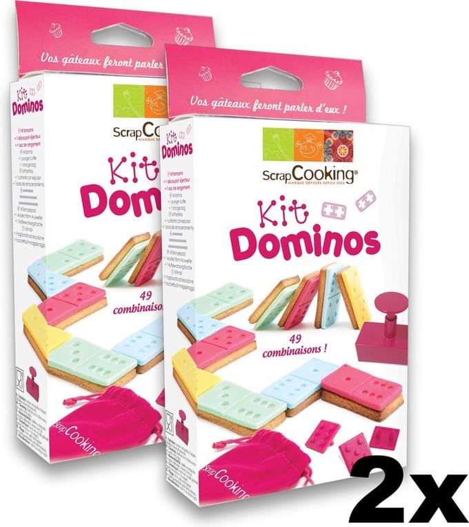 2 Stuks - Scrap Cooking Domino's Kit Roze