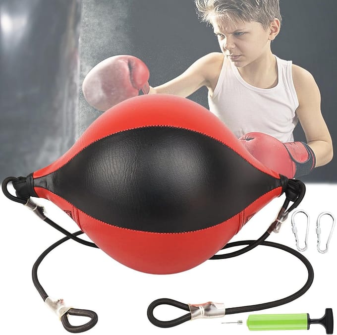 Hanging Punching Ball van Leer voor Boksen en MMA Training met Speedball Set