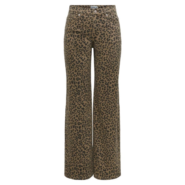 High waist wijdte broek van katoenmix model 'MADISON'