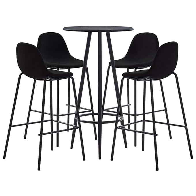 vidaXL - 5-delige - Barset - stof - zwart