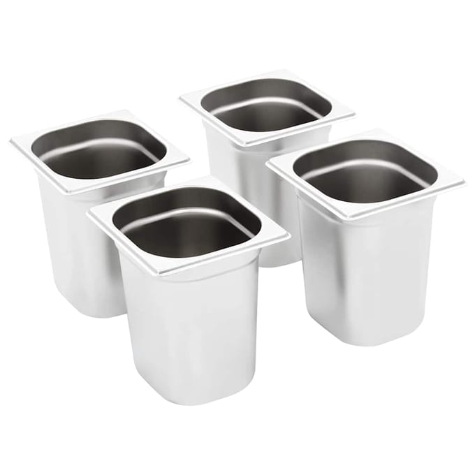 vidaXL - Gastronormbakken - 8 - st - GN - 1/6 - 200 - mm - roestvrij - staal