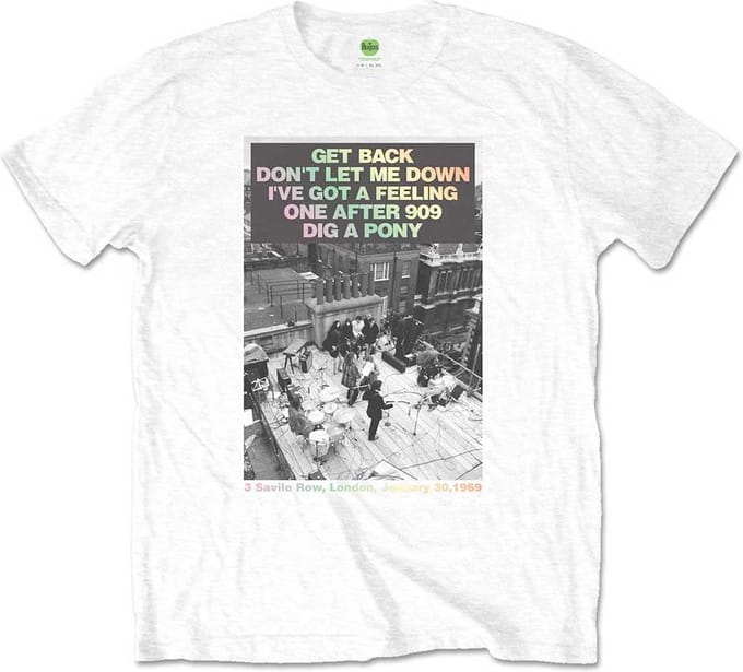 The Beatles - Rooftop Songs Gradient Heren T-shirt - L - Wit