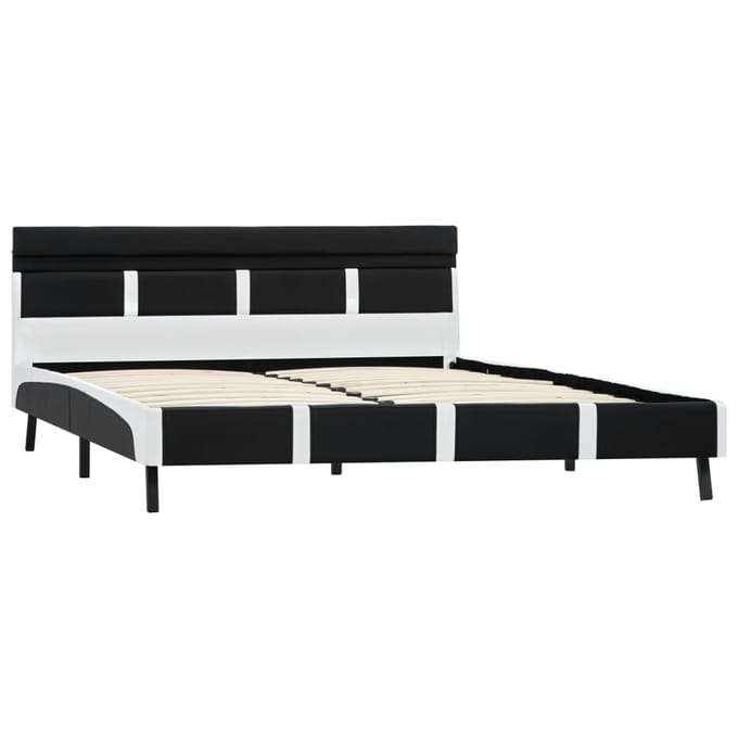 vidaXL - Bedframe - met - LED - kunstleer - zwart - 140x200 - cm