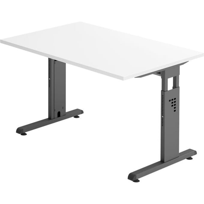 MEGA 12 G | Bureau - 120x80 Tafelhoogte I In hoogte verstelbaar Wit/Grafiet