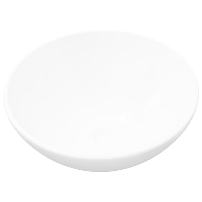 vidaXL - Wastafel - rond - keramiek - wit