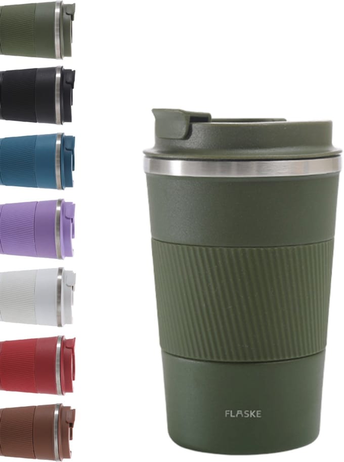 FLASKE Koffiebeker Coffee Cup Big 380ML - Moss - RVS Koffiebeker to Go van 380ML