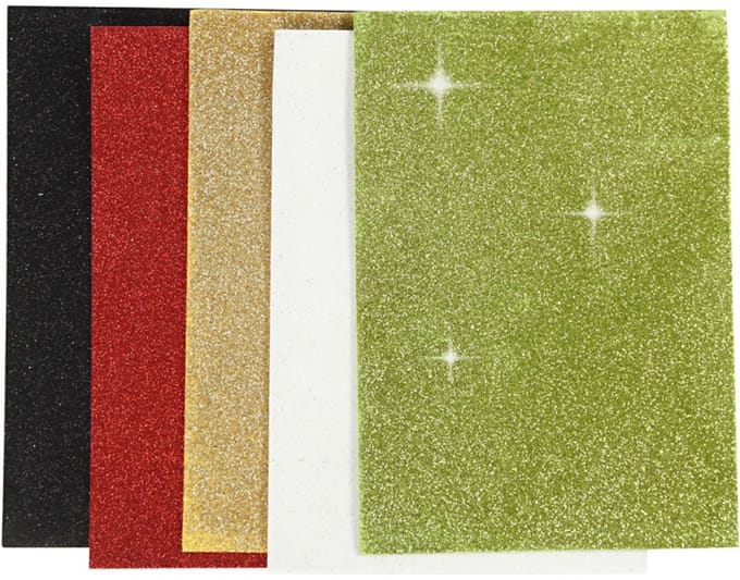 CC EVA Foam Glitter Kerst A5 2mm 5 vel