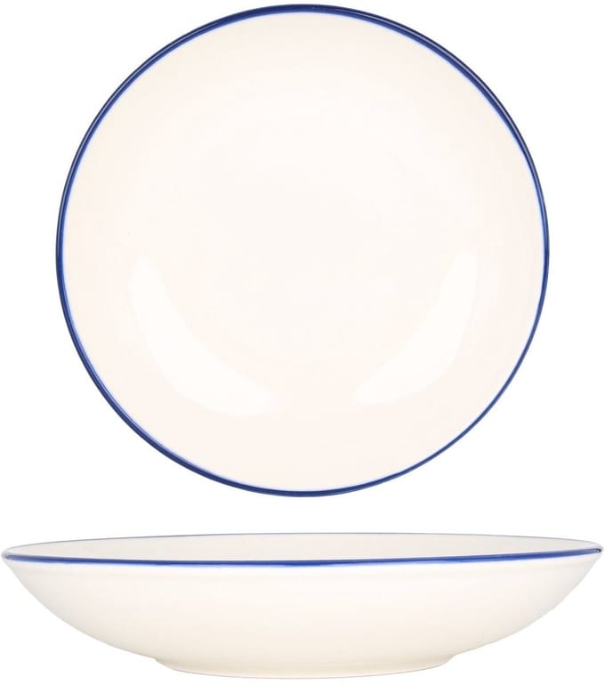 Bonna Diepbord - Linea Blue - Porselein - 25 cm (1300cc) - set van 6