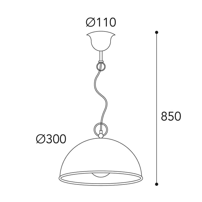 Moretti Luce Hanglamp Circle goud / messing antiek, Ø30cm