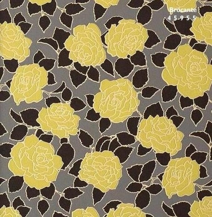 ZWART GEEL BLOEMEN 45955
