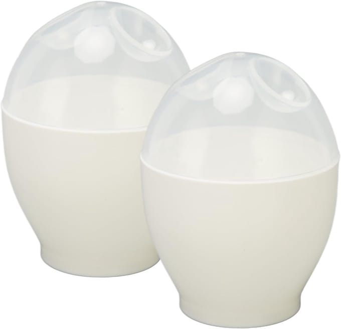 Eierkoker - 2 stuks - Magnetron Eierkoker - Ei Koker - Draagbare Mini Snelle Eierkookbeker - Voor Keuken Ontbijt - Wit