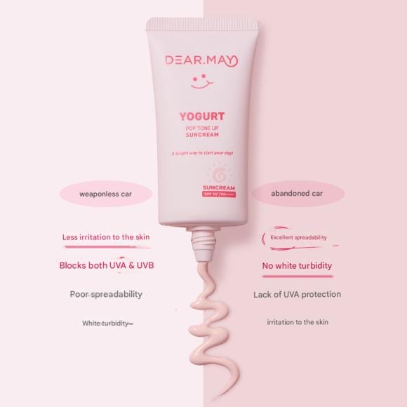 Dearmay Yoghurt Pop Tone-Up Zonnebrandcrème 50ml SPF50+PA++++ (3 opties) 1PCS white