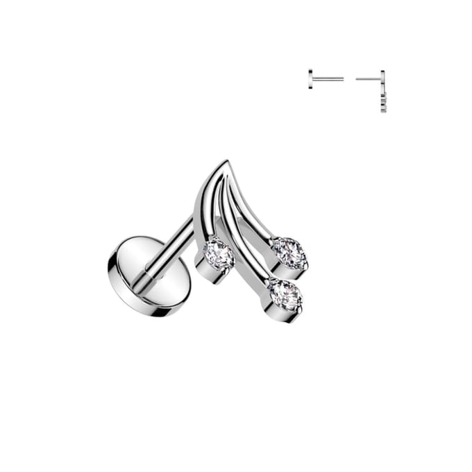 Piercing titanium shooting star push in 0.8x6 - zilver - LMPiercings