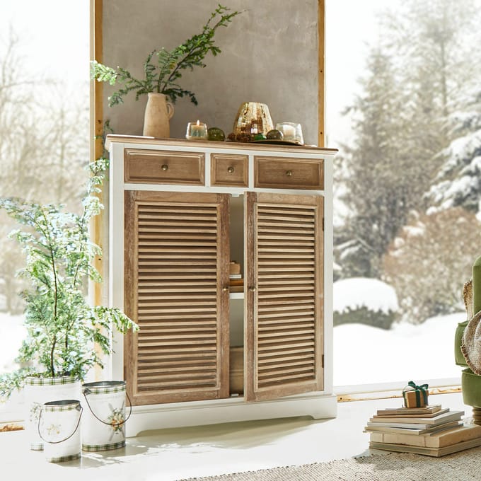 LOBERON Lage kast Lourmante bruin/wit