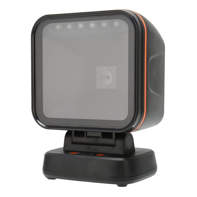 2D 1D QR Desktop Barcode Scanner Bedraad USB Groot Scanvenster Verstelbare Hoek Barcode Scanner gray