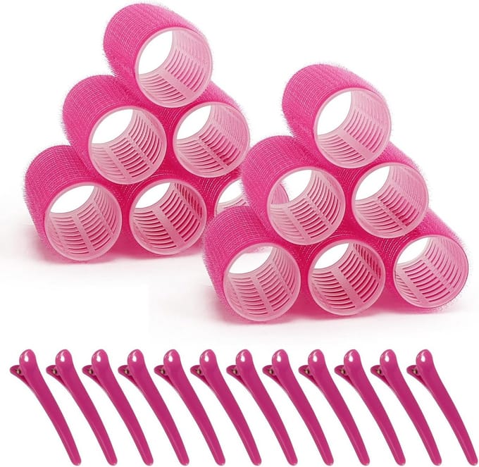 Set van 12 Zelfklevende Haarrollers voor Krullen en Volume - Medium