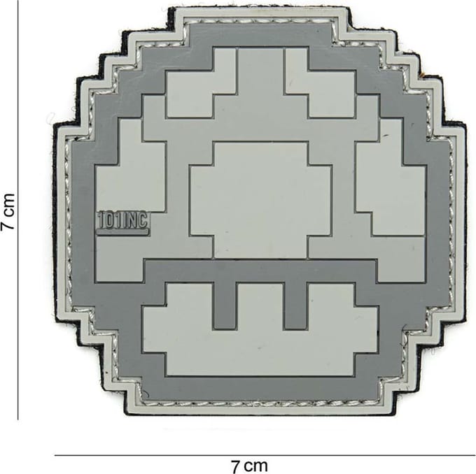 101 Inc Embleem 3D Pvc Mushroom Grijs  14057