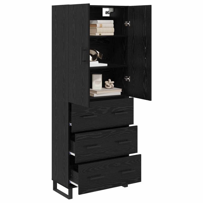 vidaXL - Highboard - 2 - st - Zwart - Eiken - 69,5 - x - 34 - x - 180 - cm