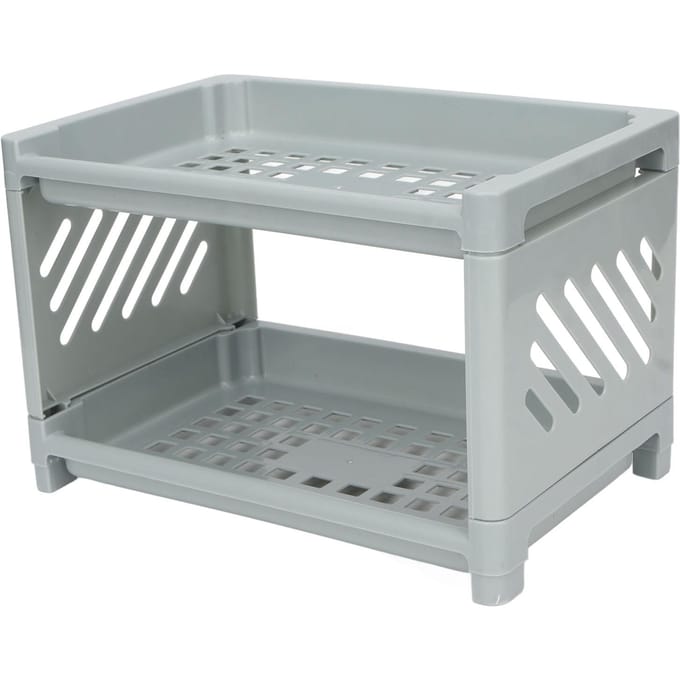 Bureau Organizer Opbergrek Plank PP Hol Ontwerp 2 Laags voor Thuis Badkamer Tafel gray