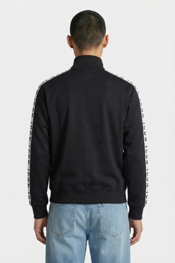 Dsquared2 getapete mouwen Dean Sport Fit zwarte jas