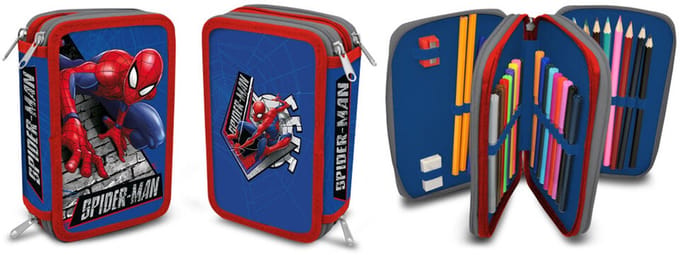 Marvel Spider-man Gevulde Etui - 3 vakken - Gevuld - Schooletui - Hobby - Knutselen
