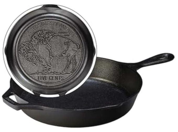 Gietijzeren Koekenpan 26 cm met Buffalo Ontwerp