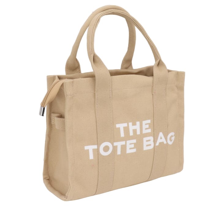 Dames Tas Canvas Waterdicht Grote Capaciteit Casual Schoudertas met Rits Brede Band voor Reizen kaki