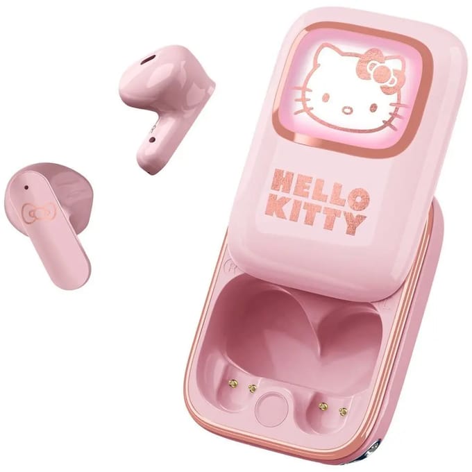 Hello Kitty - draadloze oordopjes - schuifdisplay met LED verlichting - met oplaadcase - touch control - lange batterijduur