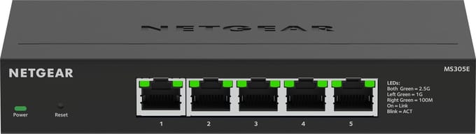 NETGEAR MS305E - Netwerk Switch - Plus Managed - 2,5 Gbps - 5 poorten