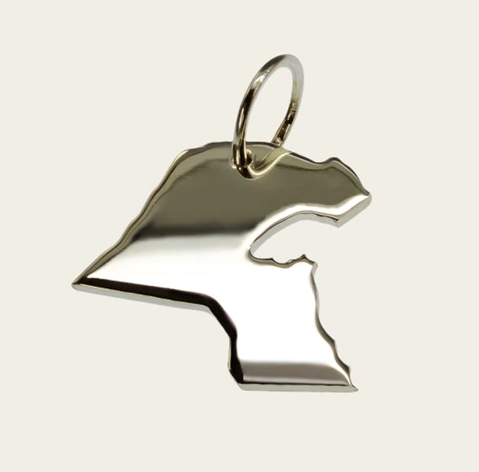 Zilveren Landkaart Koeweit ketting hanger