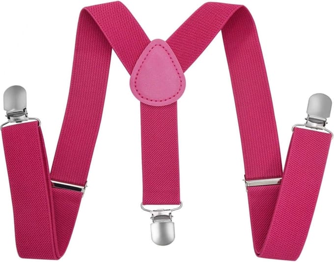 Fako Fashion - Kinder Bretels - Effen - 65cm - Donkerroze