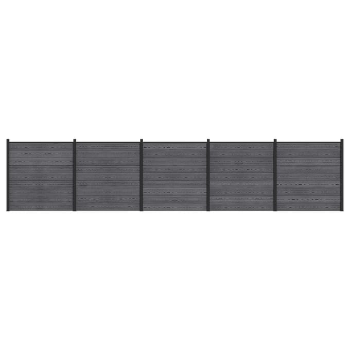 vidaXL - Hekset - 5 - st - 872 - x - 186 - cm - WPC - en - Aluminium - Grijs