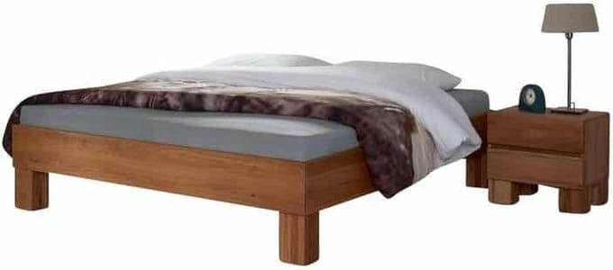 Bed Box Wonen Massief eiken houten bed Sliven Premium 180x220 cm Natuur geolied